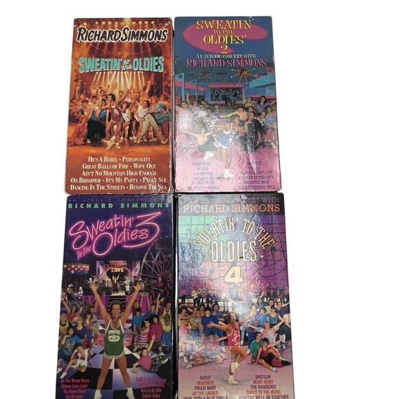 Richard Simmons Sweating To the Oldies VHS Lot Exercise Video Workout Lot of 4 - Picture 1 of 4